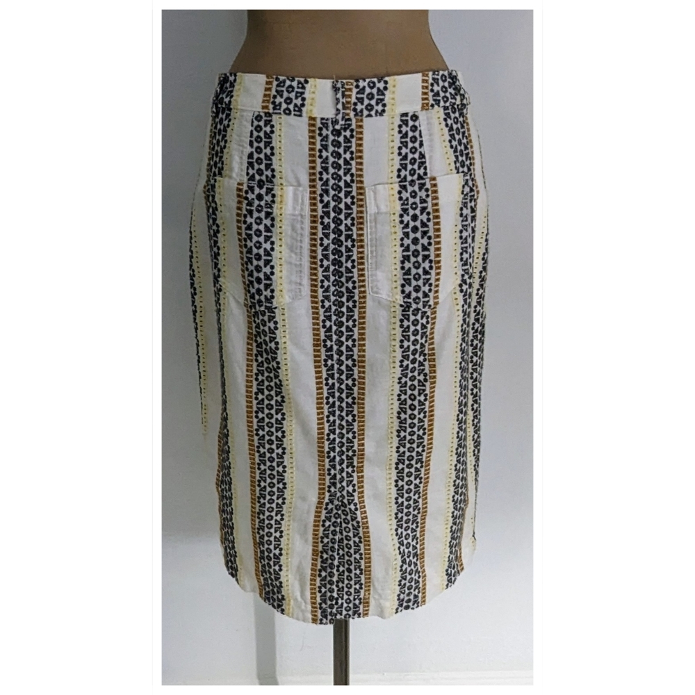 Anthropologie Black and Yellow Striped Skirt - Picture 5 of 6